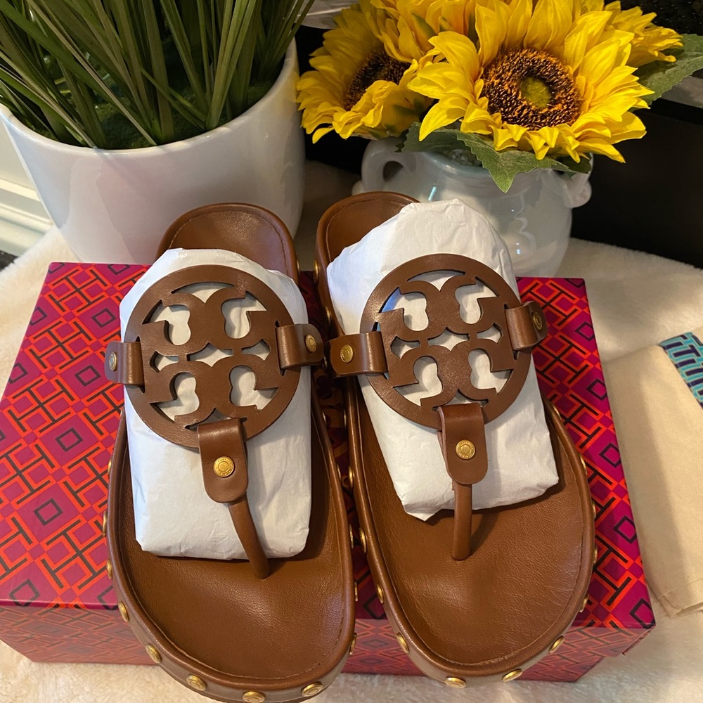 TORY BURCH MILLER CLOUD COIN THONG SANDALS